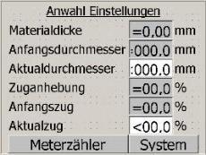 Touch Panel Wickelrechner